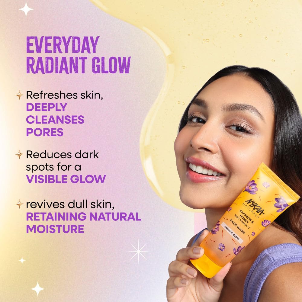 Nykaa Saffron & Honey Face Wash with Vitamin C, Radiant Glow, 100ml
