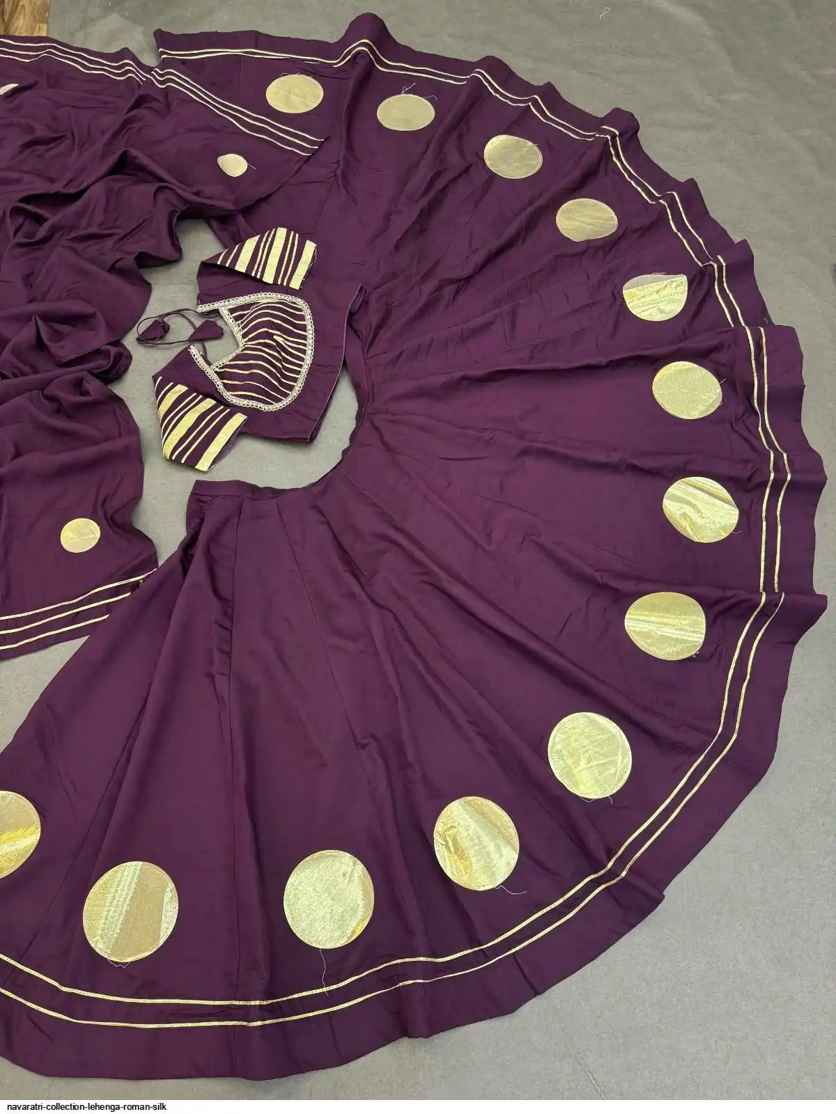 NAVARATRI COLLECTION LEHENGA ROMAN SILK B