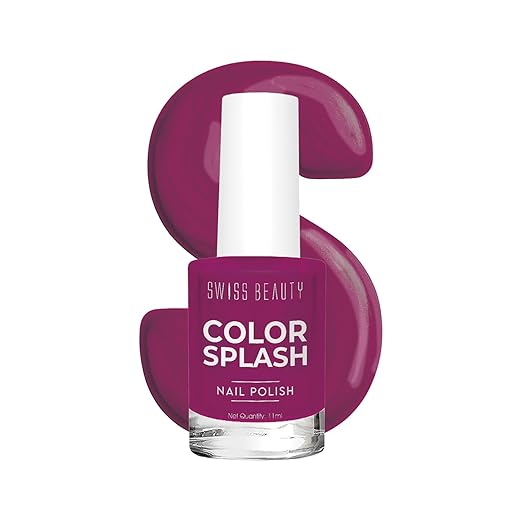 Swiss Beauty Color Splash Nail Polish - Long-Lasting, Glossy - 11 ML, Plum Pudding