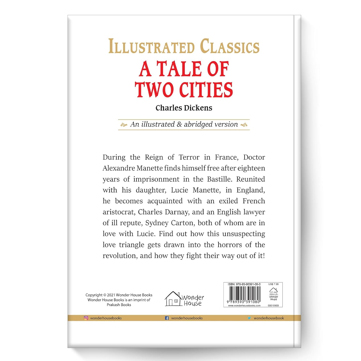 A Tale of Two Cities : Illustrated Abridged Children Classics English Novel with Review Questions Hardcover  Book