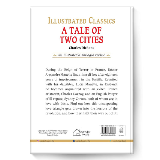 A Tale of Two Cities : Illustrated Abridged Children Classics English Novel with Review Questions Hardcover  Book