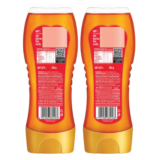 Saffola Honey Active, 700g (350g x 2), Made with Sundarban Forest Honey, 100% Pure Honey, No sugar adulteration, Natural Immunity booster