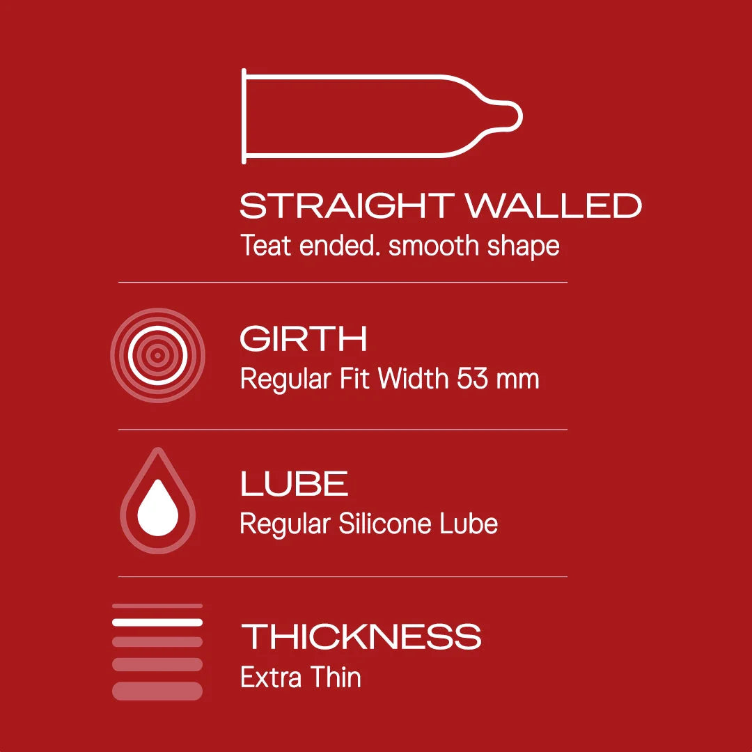 Durex Extra Thin Wild Strawberry Flavoured Condoms For Men - 12s