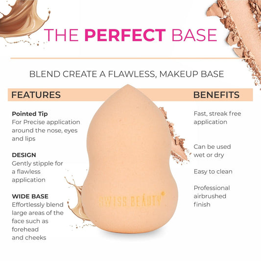 Swiss Beauty Makeup Buddy Beauty Blender for Face Makeup | Reusable Multi-Use Sponge | Flawless & Airbrushed Finish | Soft & Blendable | Shade 01