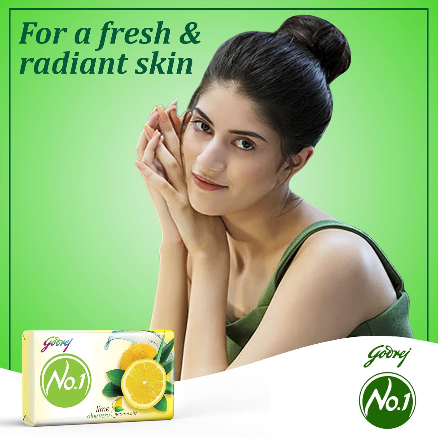 Godrej No.1 Lime & Aloe Vera (150g), Pack of 9 - High TFM (Grade 1 Soap), Long-Lasting Fragrance