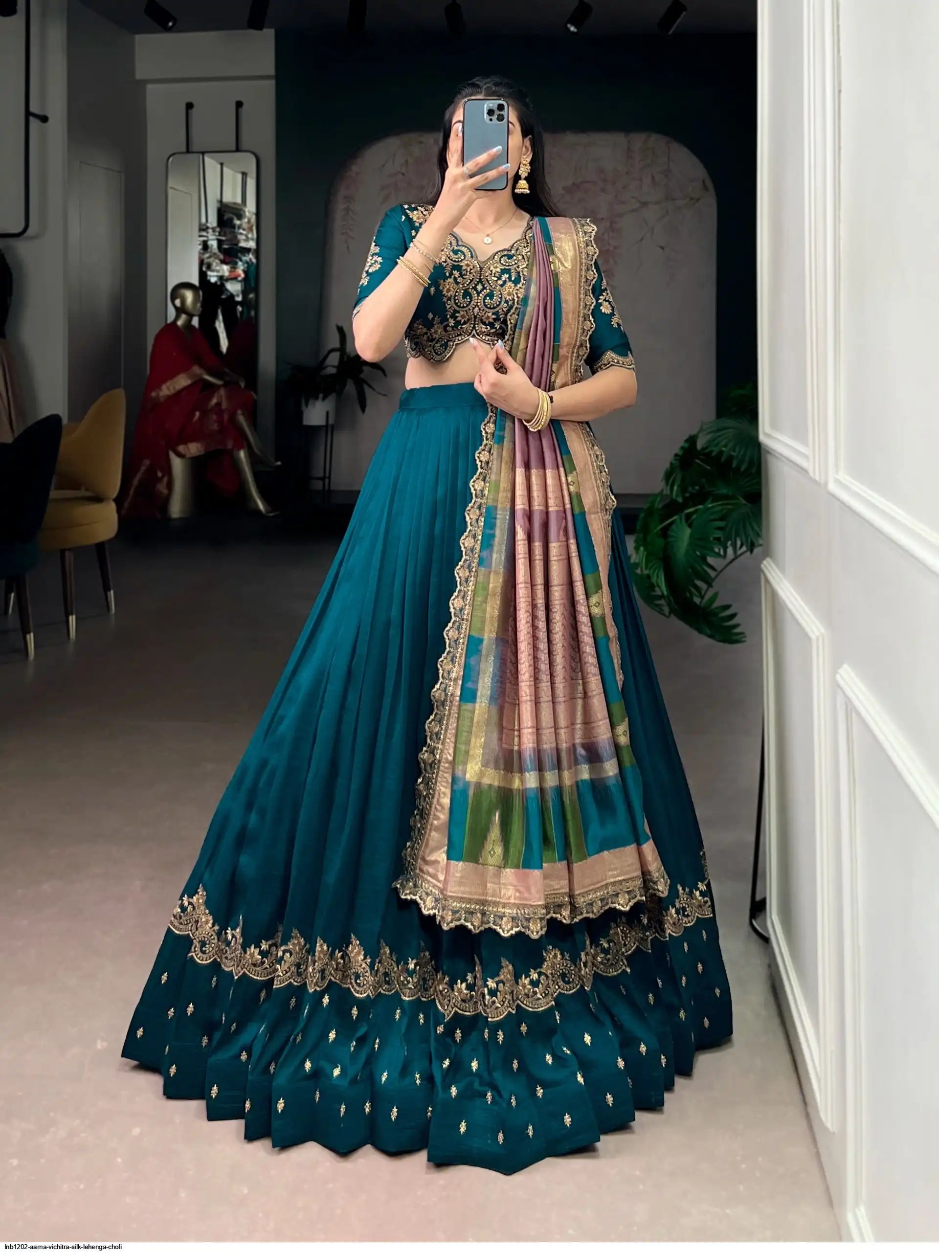 LNB1202 AARNA VICHITRA SILK LEHENGA CHOLI 4
