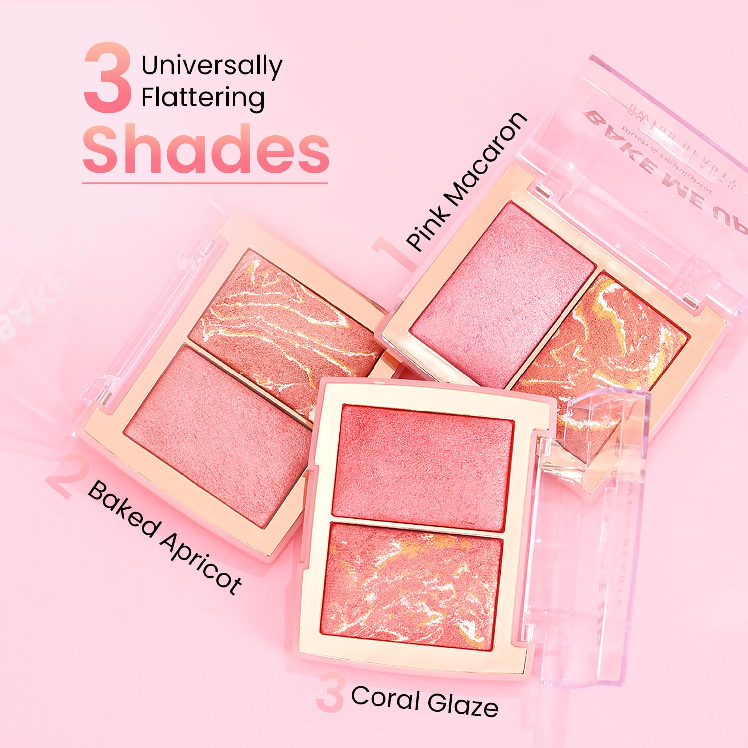 Swiss Beauty Bake Me Up Blush & Highlighter | 2-In-1 Baked Formula | Highly Pigmented | Long-Lasting | 3 Shades | Shade- Coral Glaze, 12g