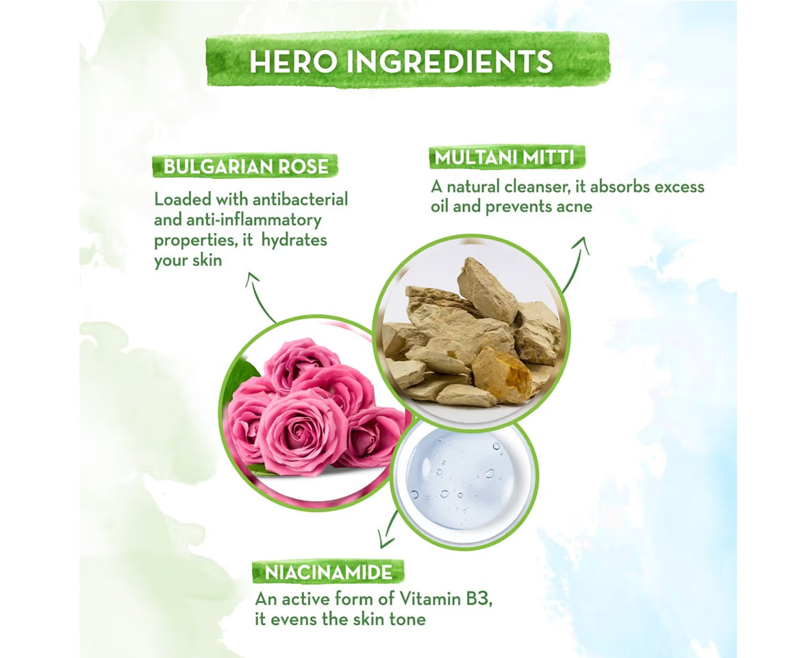 Mamaearth Multani Mitti Face Wash With Multani Mitti & Bulgarian Rose - 50 ml
