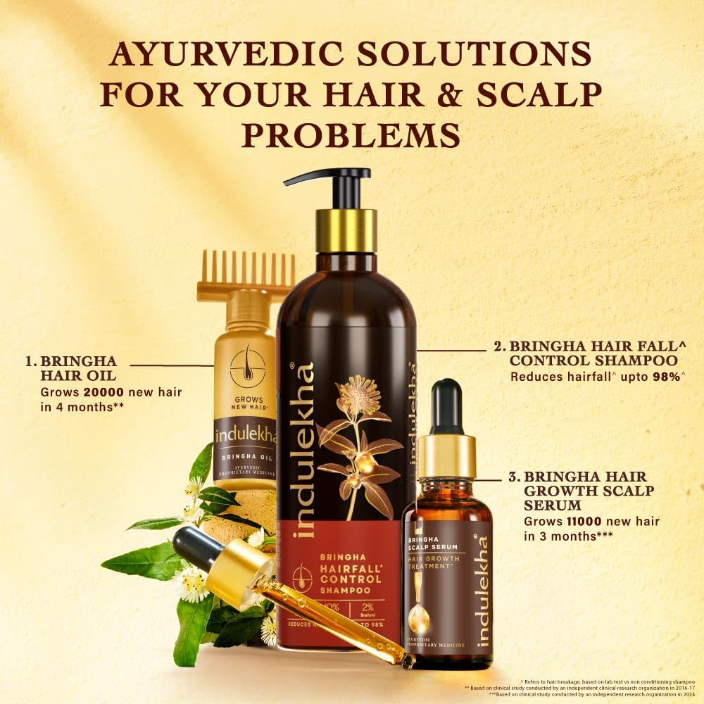 Indulekha Bringha Shampoo|| Proprietary Ayurvedic Medicine for Hairfall|| 580ml