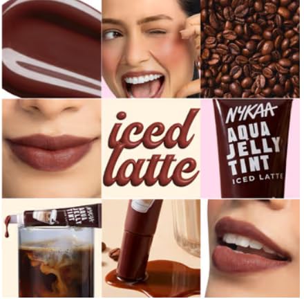 Nykaa Cosmetics Aqua Jelly Lip & Cheek Multi-use Water Tint - Iced Latte (10ml)