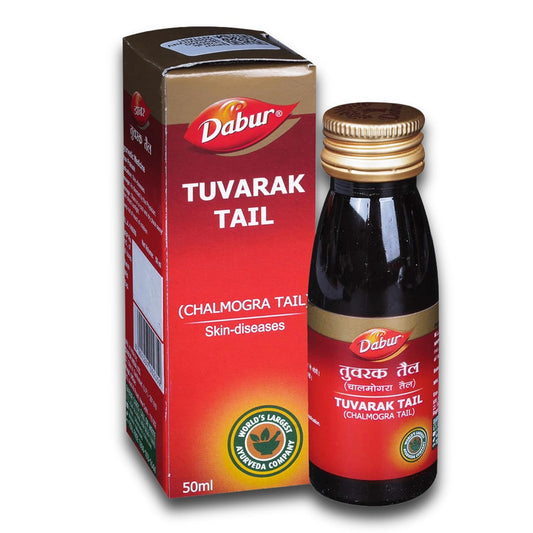 Dabur Ayurvedic Tuvarak Tail (Chalmogra Oil) (50ml) for skin ailments like itching, mild dermatitis