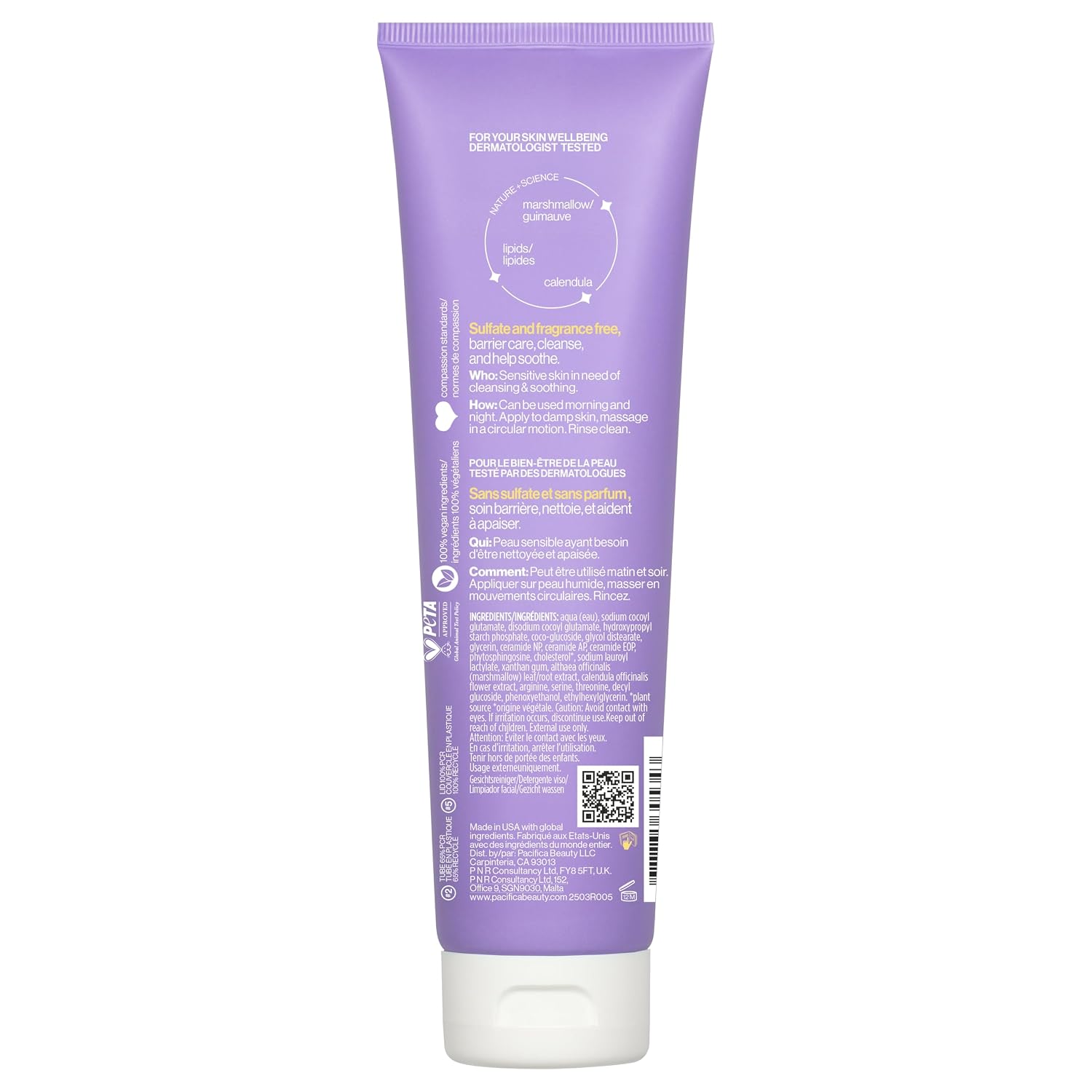 Pacifica Beauty 100 % Vegan Ceramide Barrier Repair Extra Gentle Face Wash 148ml