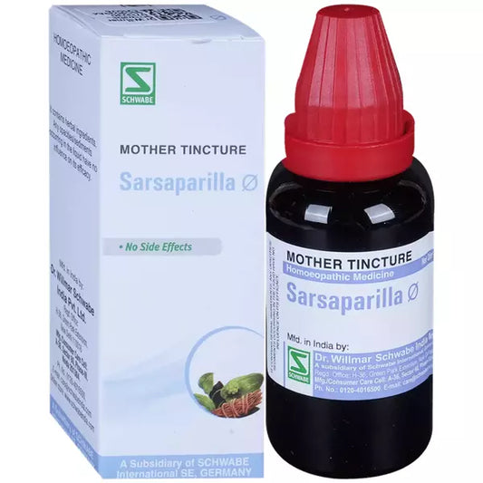 Dr Willmar Schwabe India Sarsaparilla Mother Tincture (Q) (30ml) for eczema Psoriasis Pimples