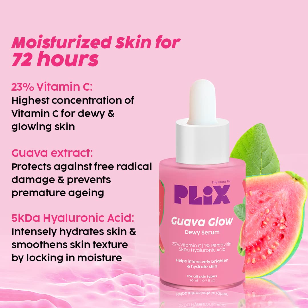 PLIX - THE PLANT FIX 23% Vitamin C Guava Face Serum for Skin Brightening, Clear, Glowing & even toned complexion, 20ml