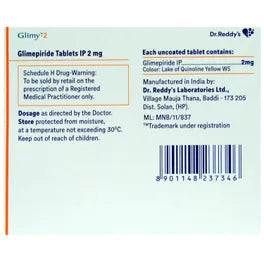Glimy 2 Tablet – 28 tablet For Type 2 diabetes mellitus
