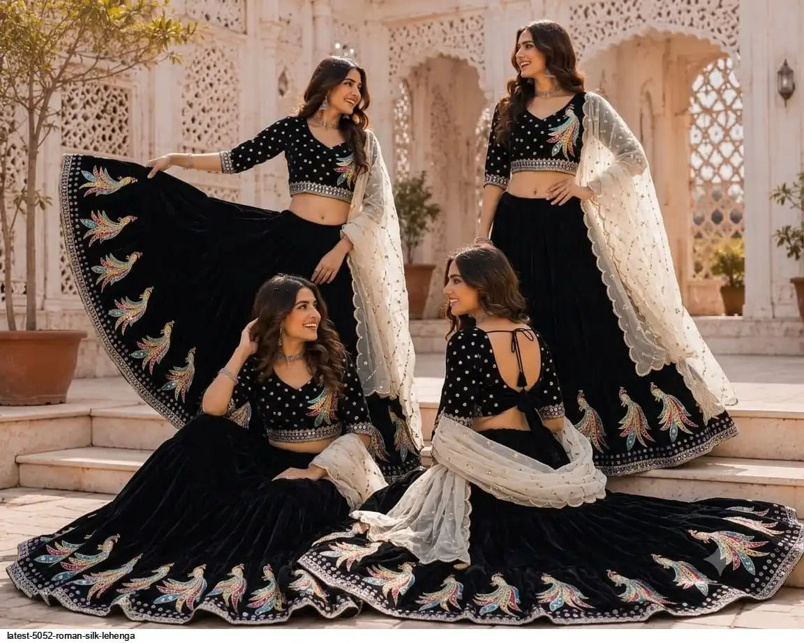 LATEST 5052 ROMAN SILK LEHENGA SIZE L