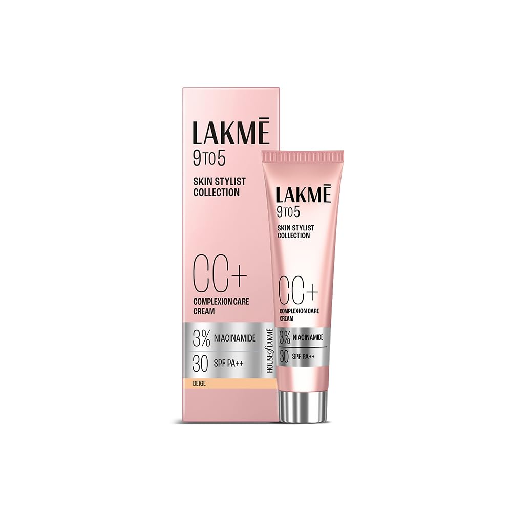 Lakme 9 to 5 CC Cream Beige with 3% Niacinamide Complex SPF 30 PA++| 9g