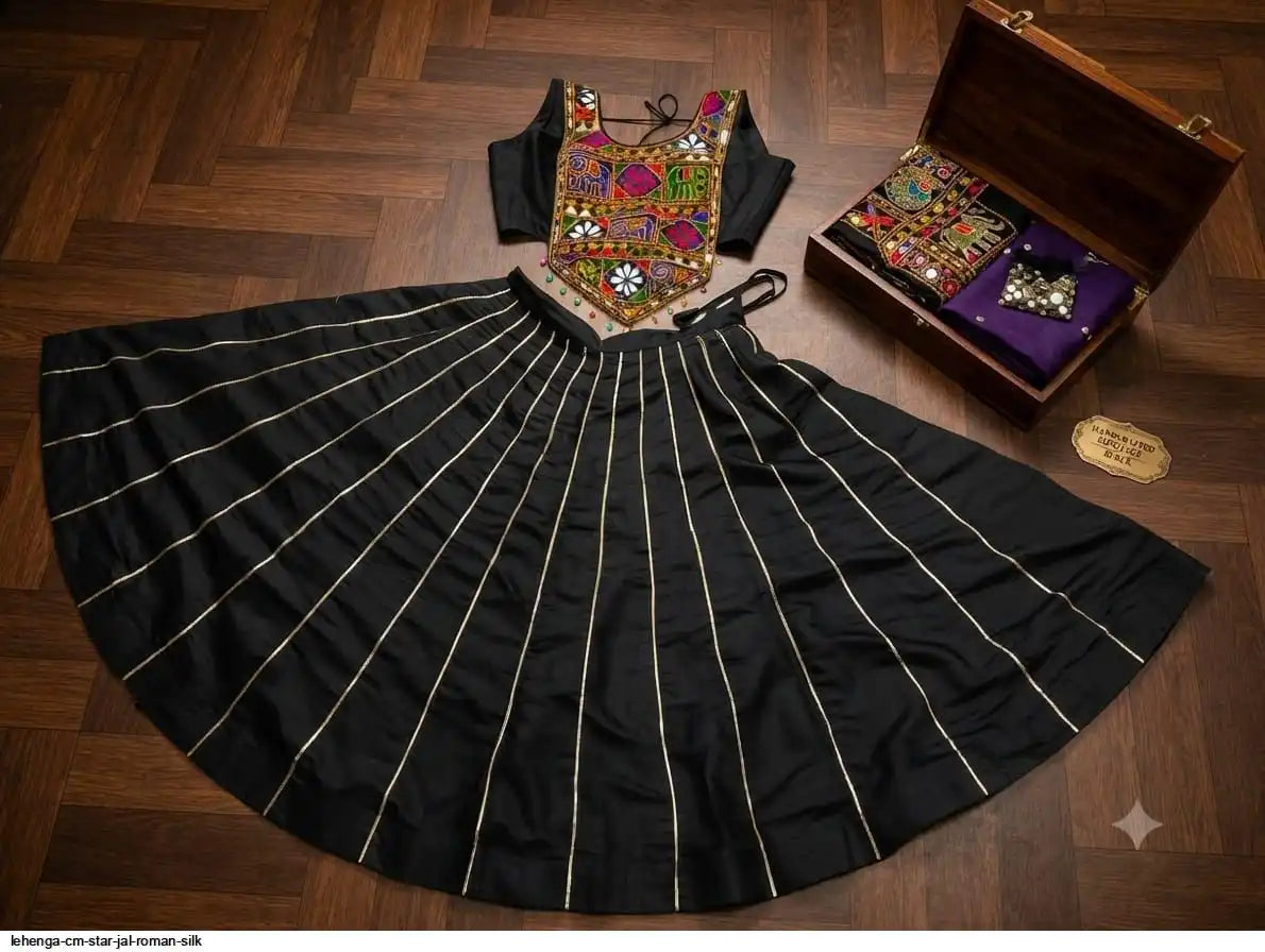 LEHENGA CM STAR JAL ROMAN SILK