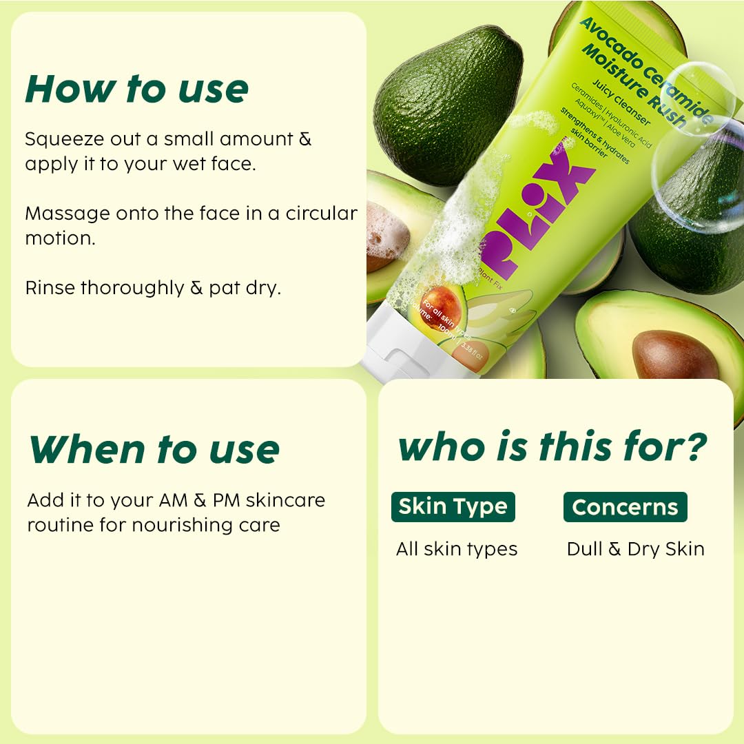 PLIX - THE PLANT FIX Avocado Ceramide Moisture Rush Juicy Cleanser (100 ml) |