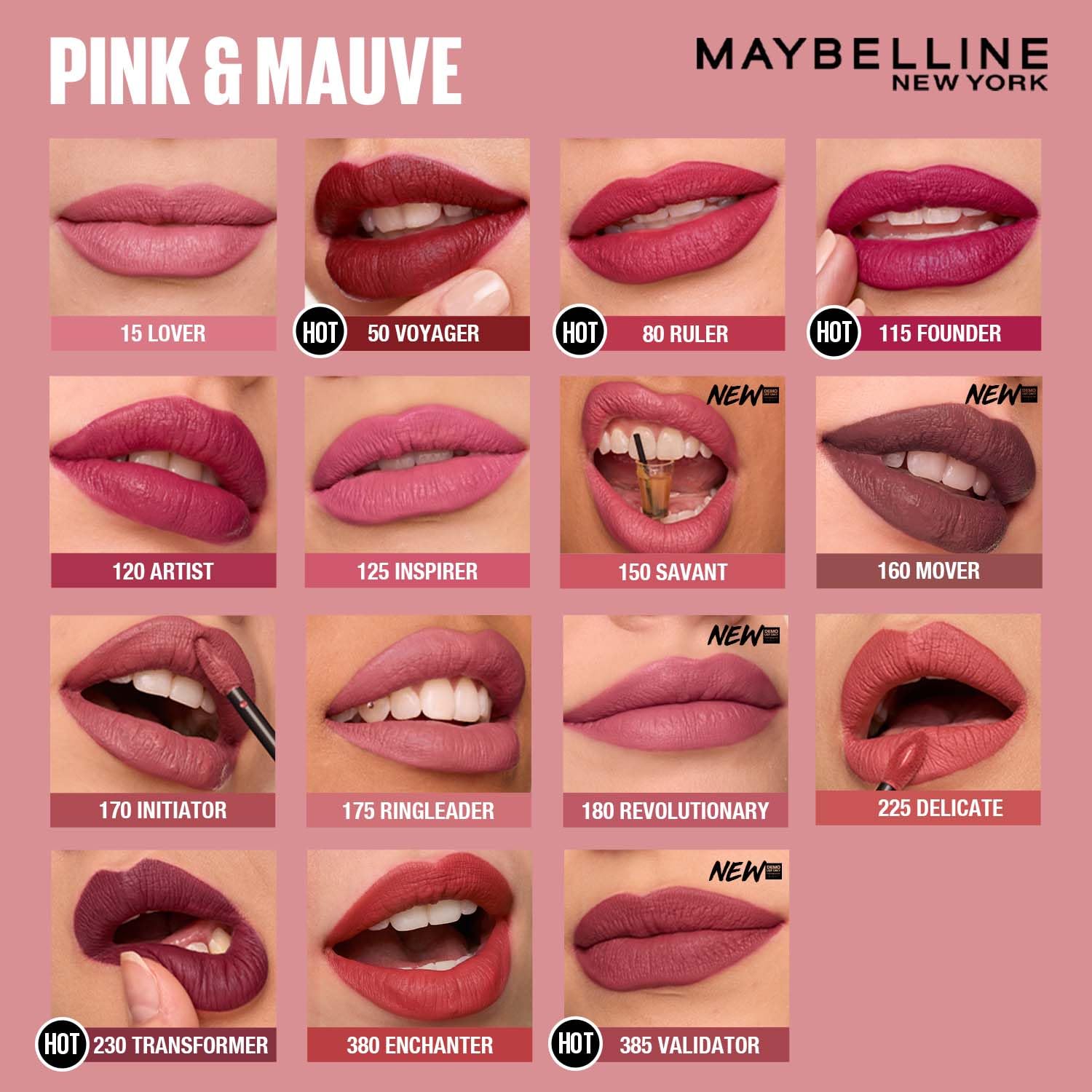 Maybelline New York SuperStay Matte Ink Liquid Lipstick - 15 Lover, Highly pigmented, Transfer Proof & Fade Proof. Maybelline New York SuperStay Matte Ink Liquid Lipstick Lasts Up To 16 Hour | 5ml