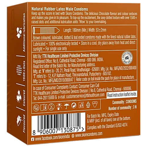 Skore Condoms - Chocolate, 3 pcs