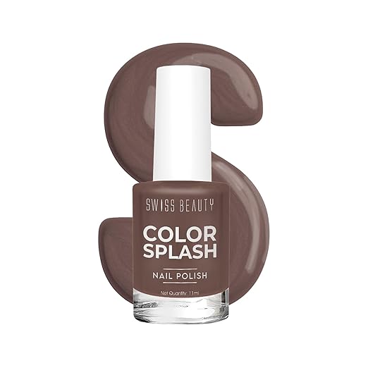 Swiss Beauty Color Splash Nail Polish - Long-Lasting, Glossy - 11 ML, Mocha Mousse