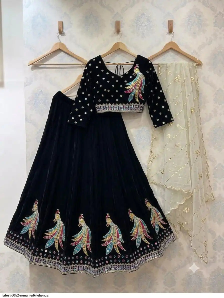 LATEST 5052 ROMAN SILK LEHENGA SIZE L