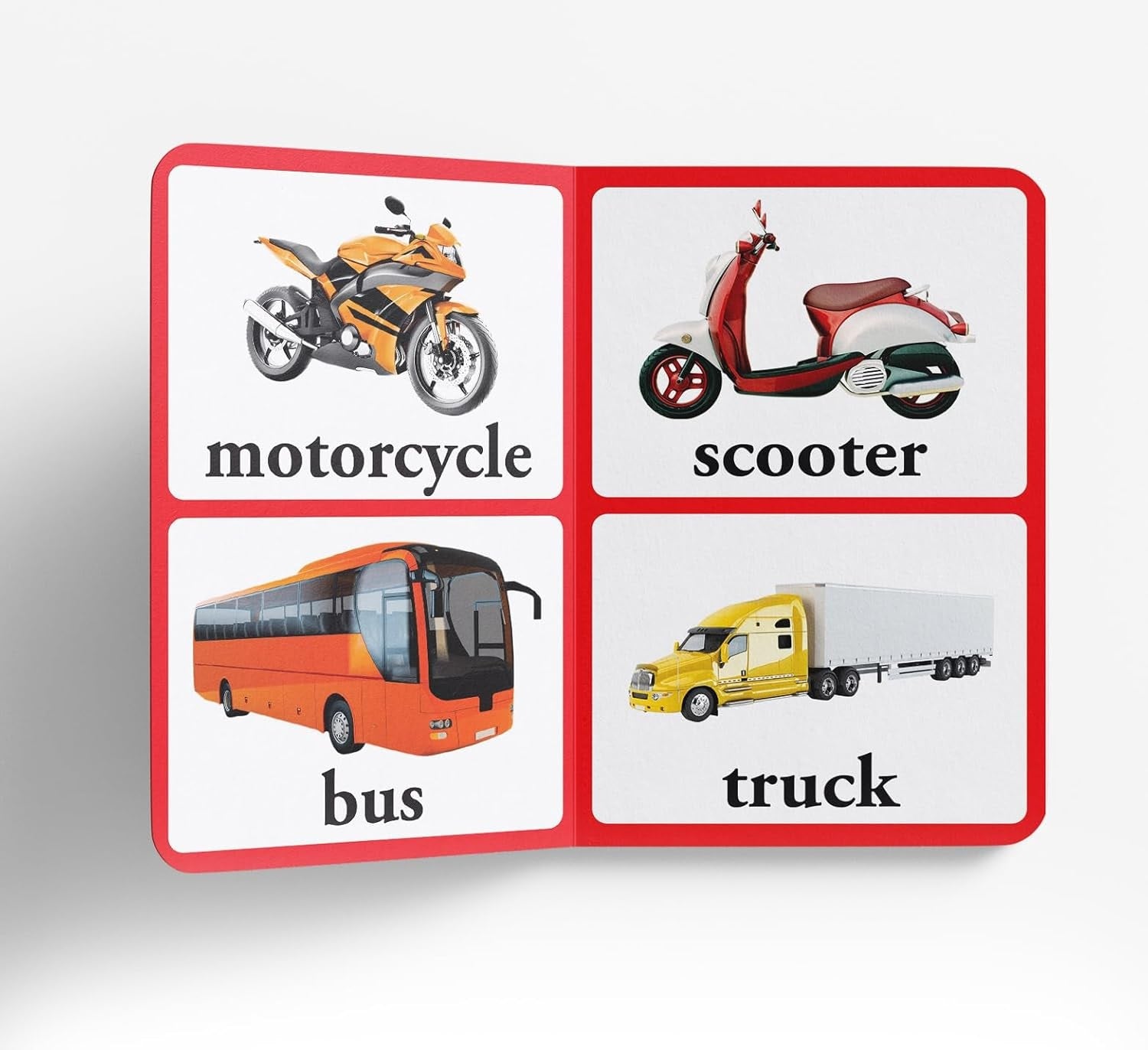 Transport – Early Learning Board Book with Large Font: Brightly Illustrated Vehicle Book for Kids | Board book