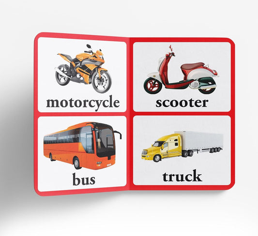 Transport – Early Learning Board Book with Large Font: Brightly Illustrated Vehicle Book for Kids | Board book
