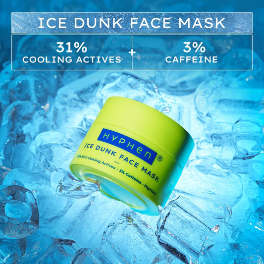 Hyphen Ice Dunk Cooling Face Mask - 31% Cooling Actives, 3% Caffeine - Instant Depuff 50gm