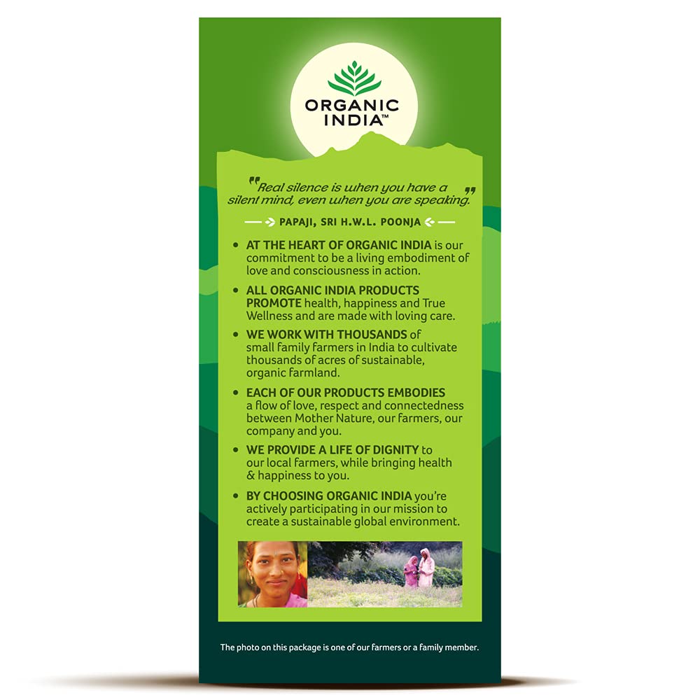 Organic India Tulsi Tea - Green Tea, 25 Bags Carton