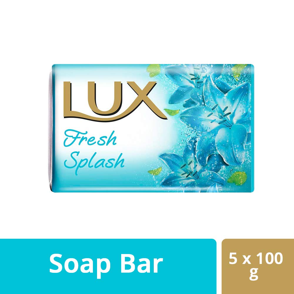 Lux Fresh Splash Water Lily & Cooling Mint Soap Bar|| 100 g (Buy 4 Get 1)
