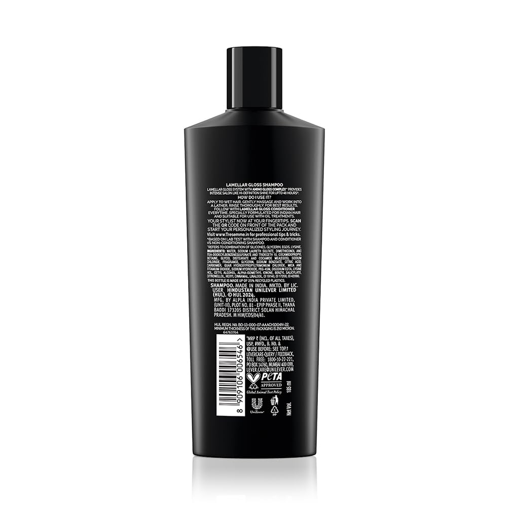 TRESemme Lamellar Gloss Shampoo 185 ml, With Amino Gloss Complex |