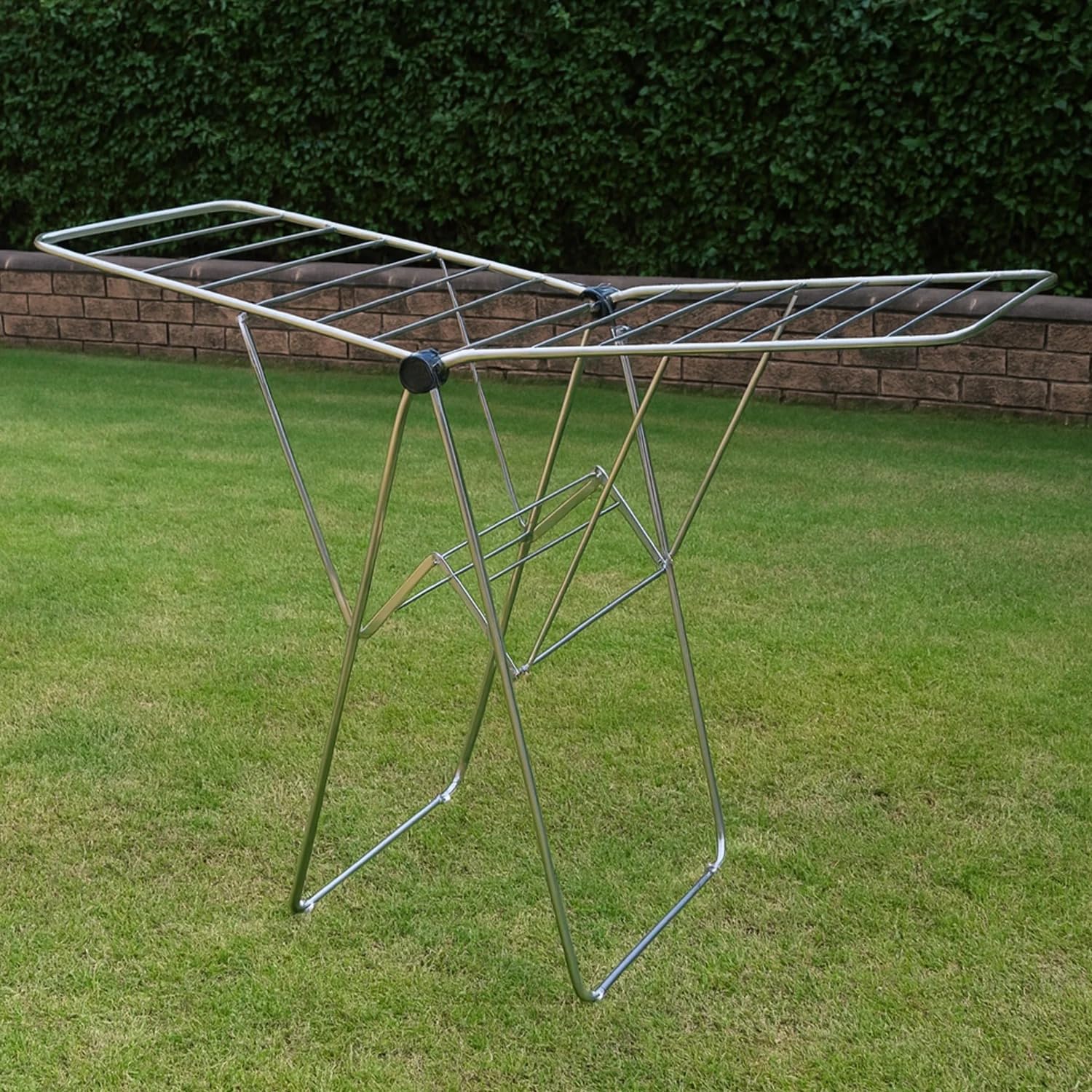 SUPERMOM Foldable Clothes Drying Stand – Heavy Duty Stainless Steel Laundry Rack – Rustproof, Space-Saving, Multi-Layer, Dryer for Clothes, Towels & Garments – Indoor/Outdoor Collapsible Compact Stand