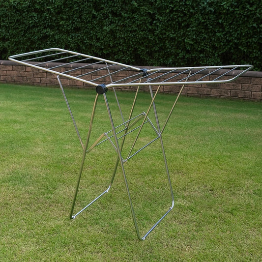 SUPERMOM Foldable Clothes Drying Stand – Heavy Duty Stainless Steel Laundry Rack – Rustproof, Space-Saving, Multi-Layer, Dryer for Clothes, Towels & Garments – Indoor/Outdoor Collapsible Compact Stand