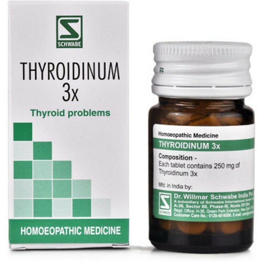 Dr Willmar Schwabe Thyroidinum Tablets 20gm for maintaining Weight headache blood pressure