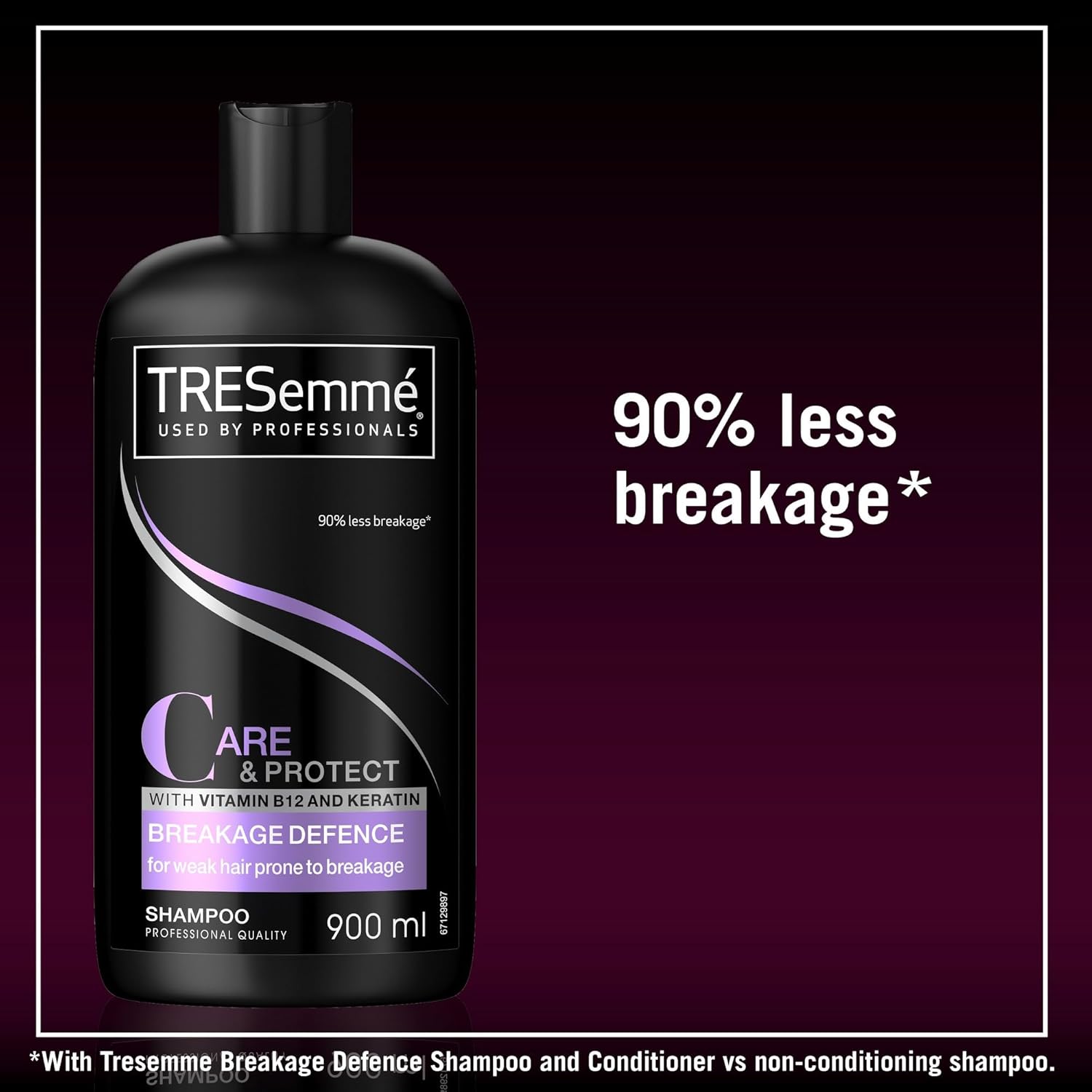 TRESemmé Care & Protect Breakage Defence Shampoo, 900 ml, With Vitamin B12 and Keratin, For Hair Prone to Breakage