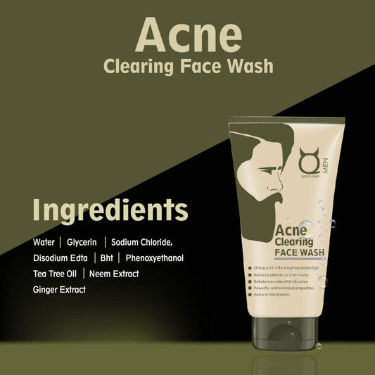 QRAA Men Intense Acne Clearing Face Wash/Cleanser, 100 g