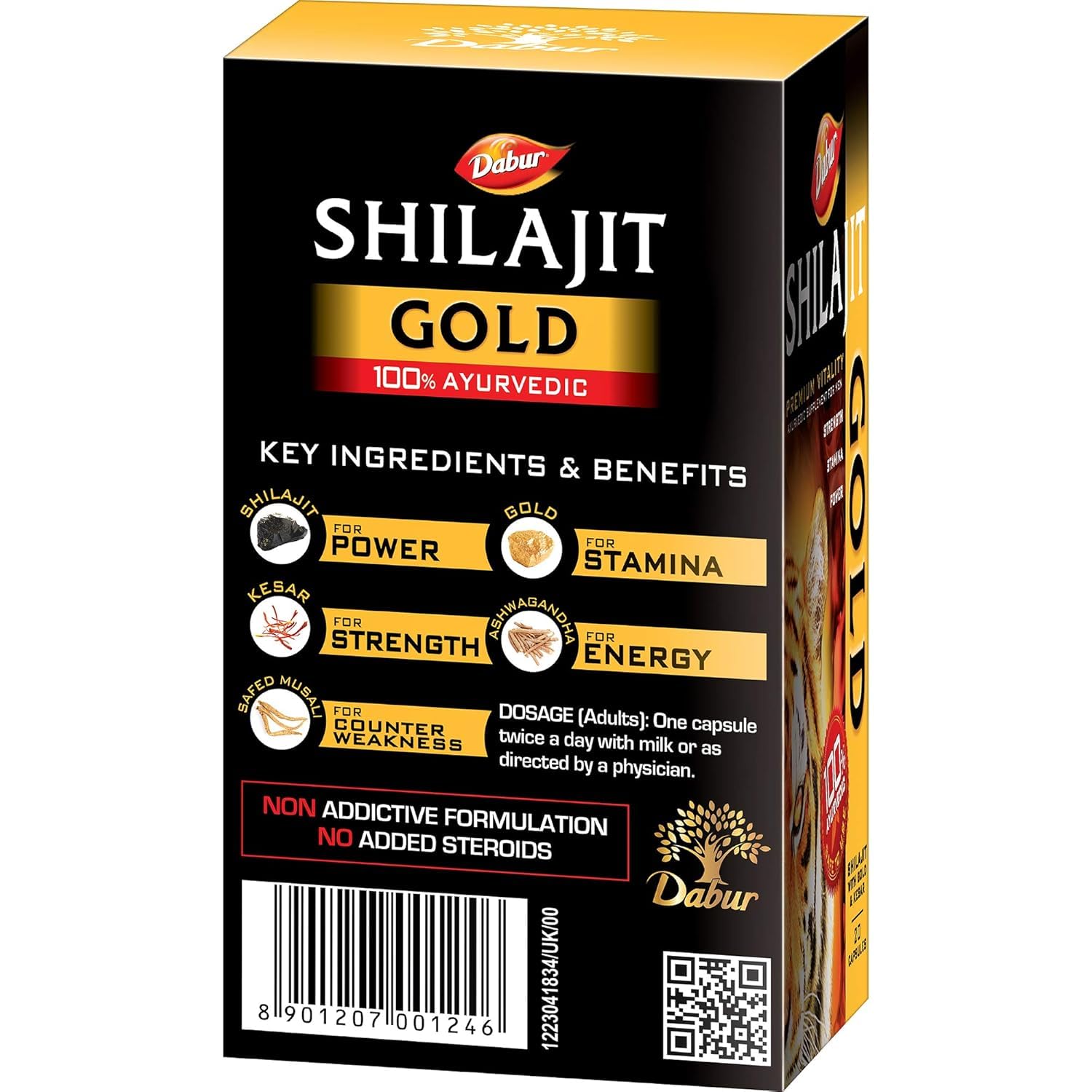 Dabur Ayurvedic Shilajeet Gold (20caps) for boost stamina, strength, and energy