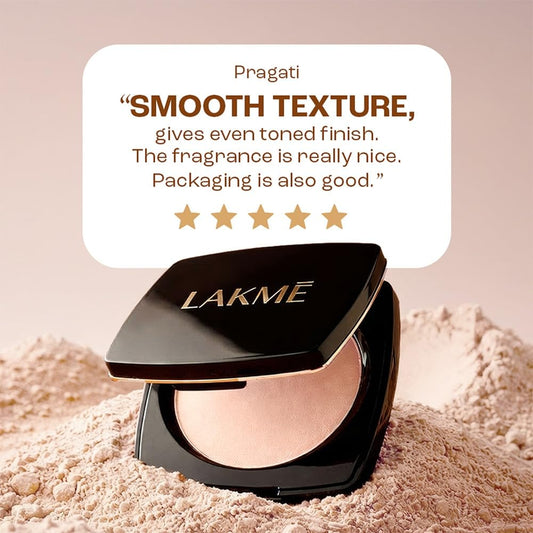 Lakme Forever Matte Compact, Smooth Finish, Lightweight Compact Powder That Lasts for 12 HrsFor A Natural Even Toned Look, Pearl, 9g