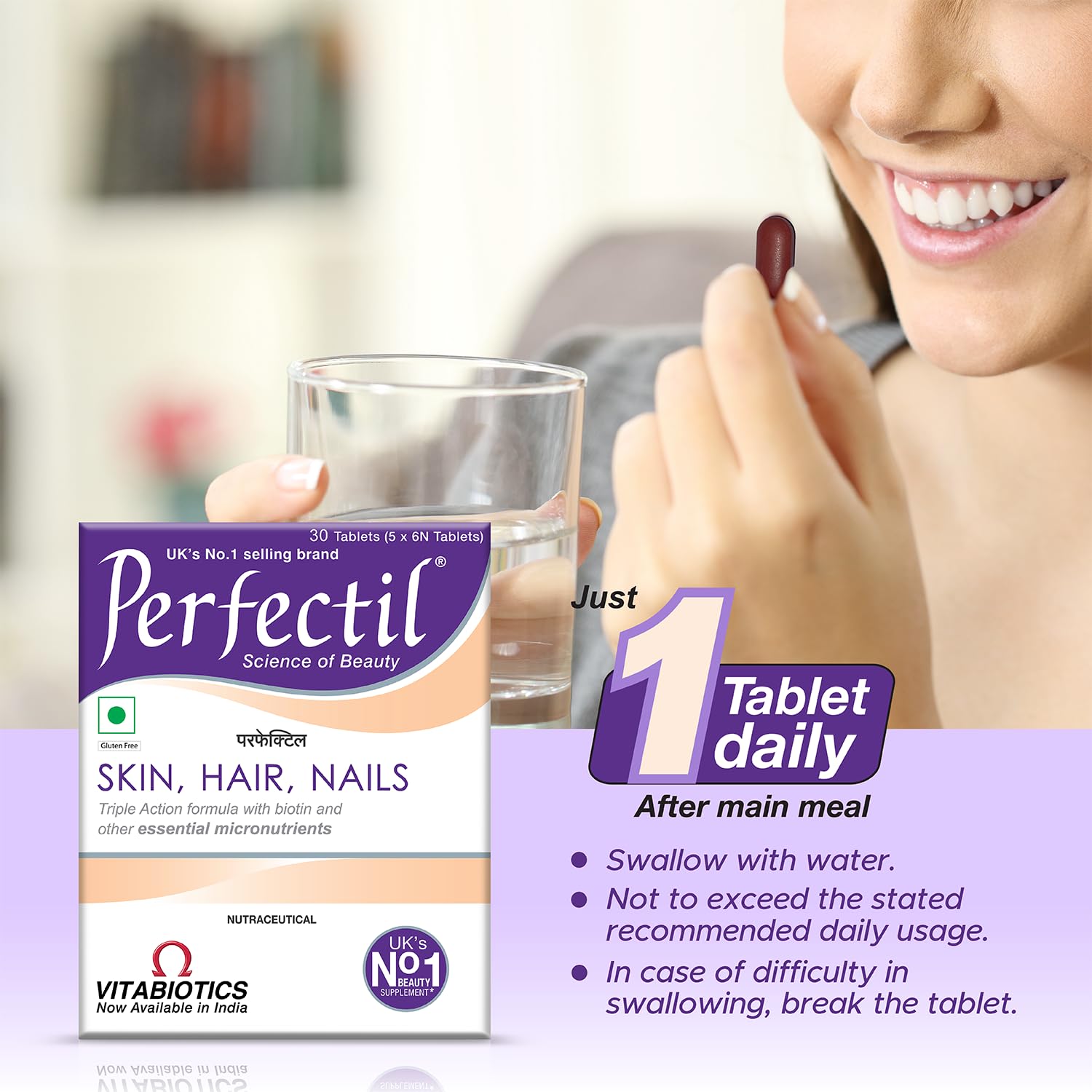 Perfectil Skin, Hair, Nail Supplement Tablet – 30 Tablets