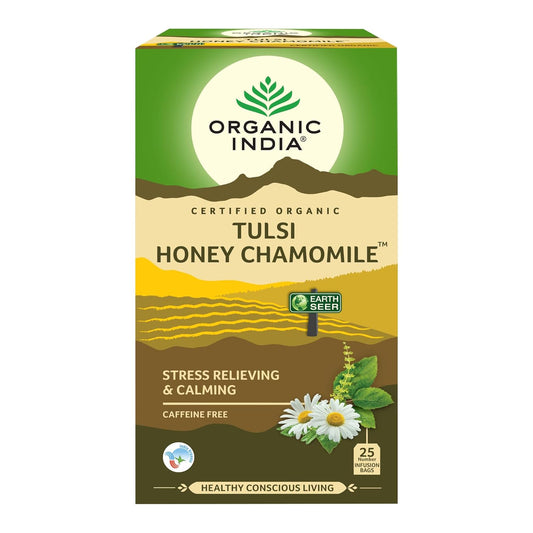 ORGANIC INDIA Tulsi Honey Chamomile 25 Tea Bags, 68 Gram