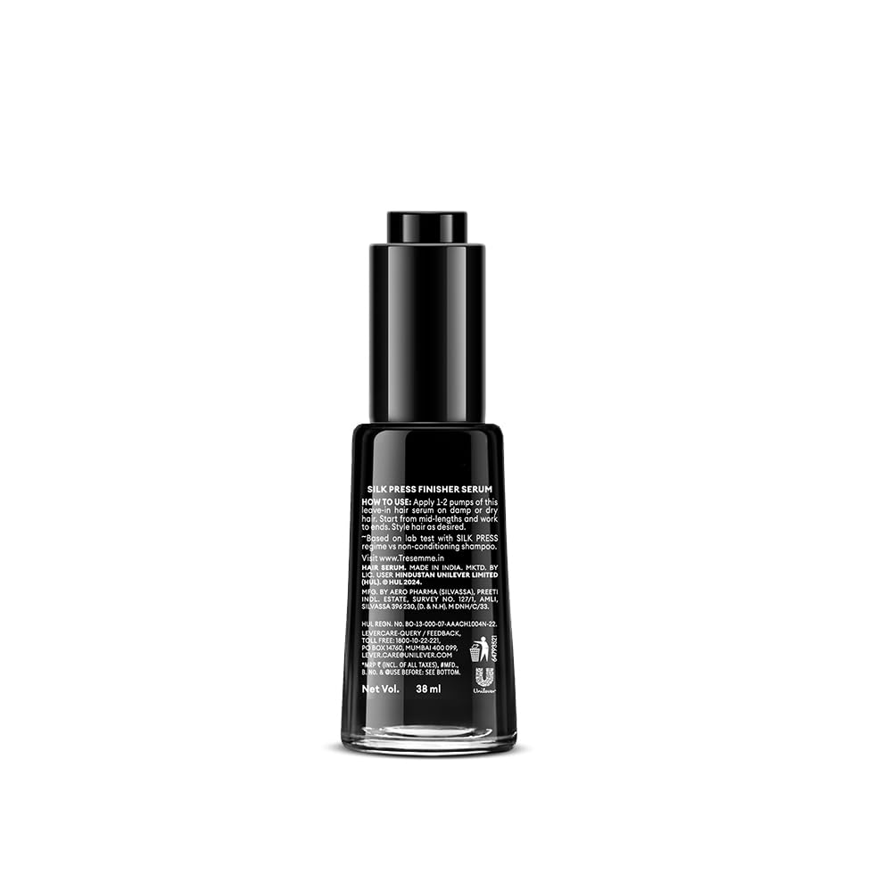 TRESemme Silk Press Finisher Serum 38ml | Hair Serum | Sleeker Shinier Hair Serum| Frizz control hair serum