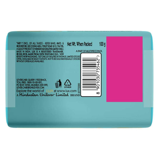 Lux Fresh Splash Water Lily & Cooling Mint Soap Bar|| 100 g (Buy 4 Get 1)