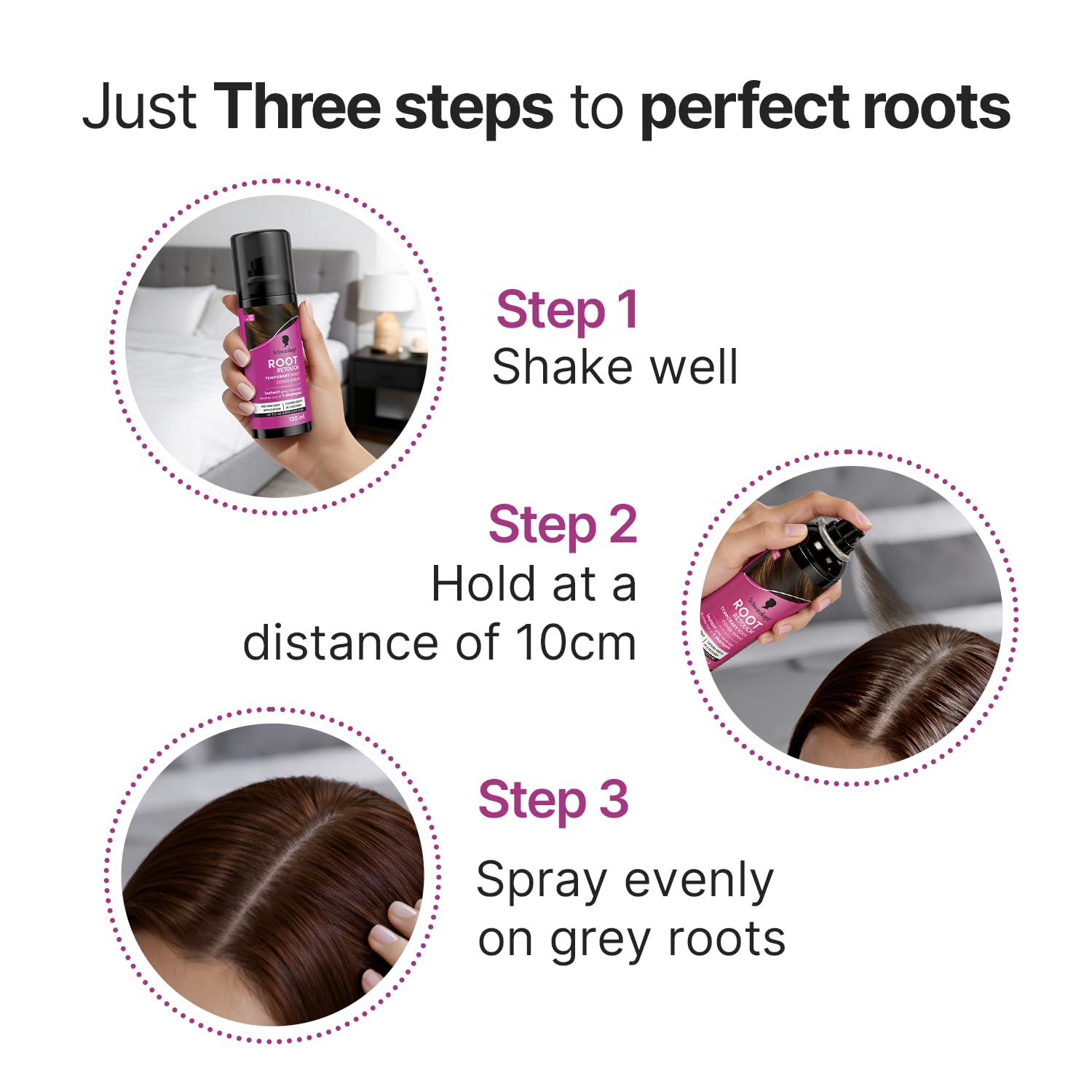 Schwarzkopf Root Retouch Instant Grey Hair Concealer Spray Sweat And Rain Resistant, Matte Finish Perfect Coverage | Upto 40 Fast and Easy Applications | Unisex| For All Hair Types, Dark Brown, 120ML