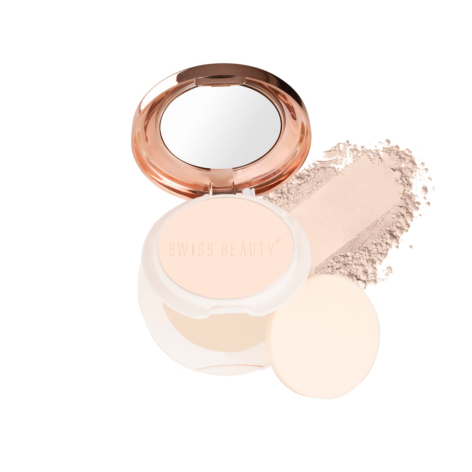 Swiss Beauty Oil Control Compact Powder | Lightweight Compact Powder For Matte Flawless Finish | Face Makeup, Shade 01 Pearl-Ivory, 20 Gm |
