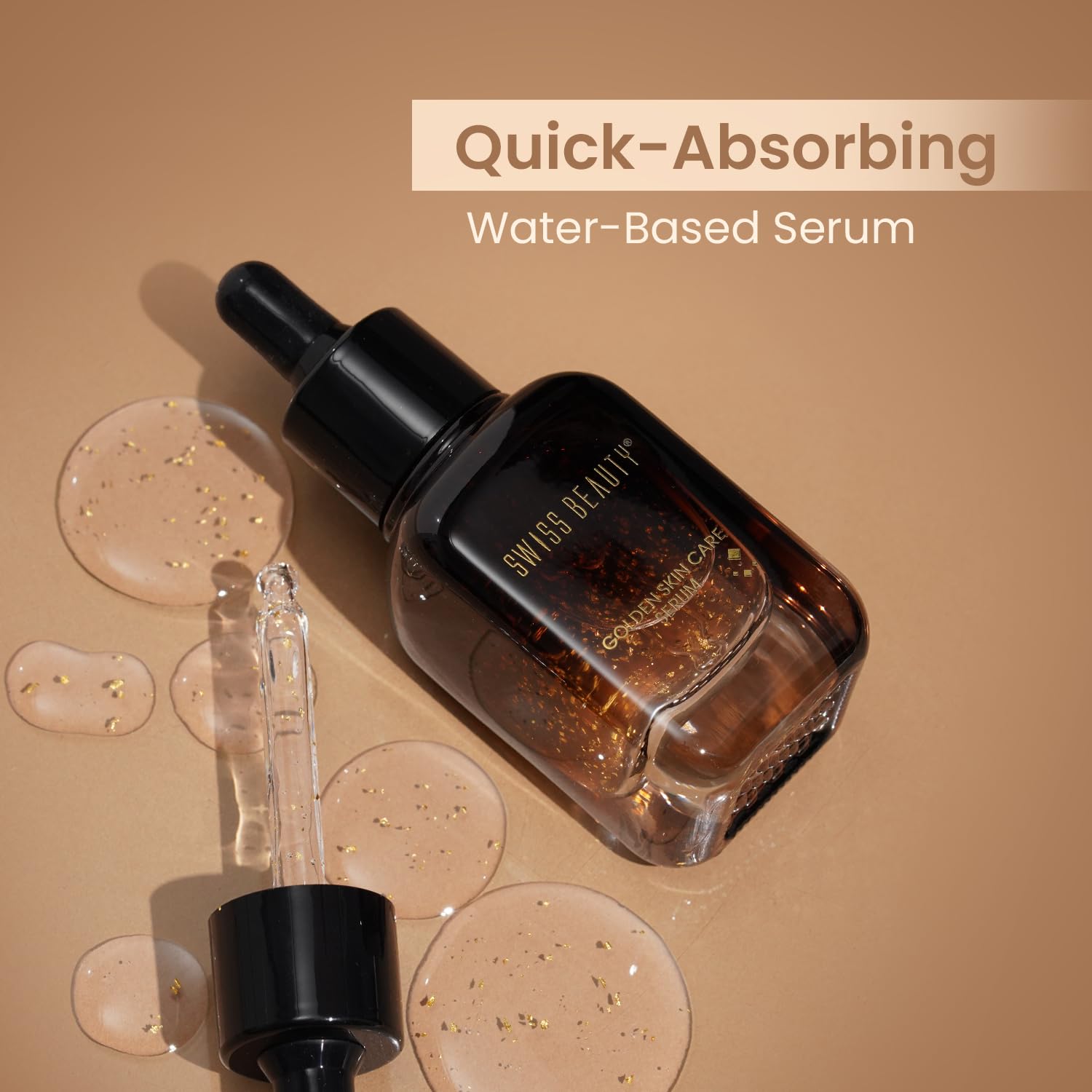 Swiss Beauty 24K Gold Face Serum For Glowing Skin, Light Weight, Non Greasy Serum With Anti Ageing Formula, 40ml