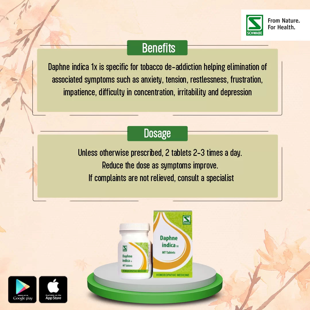 Dr Willmar Schwabe India Homoeopathic Daphne Indica 1X Tablets (20g) for sleeping disorders Anxiety depression