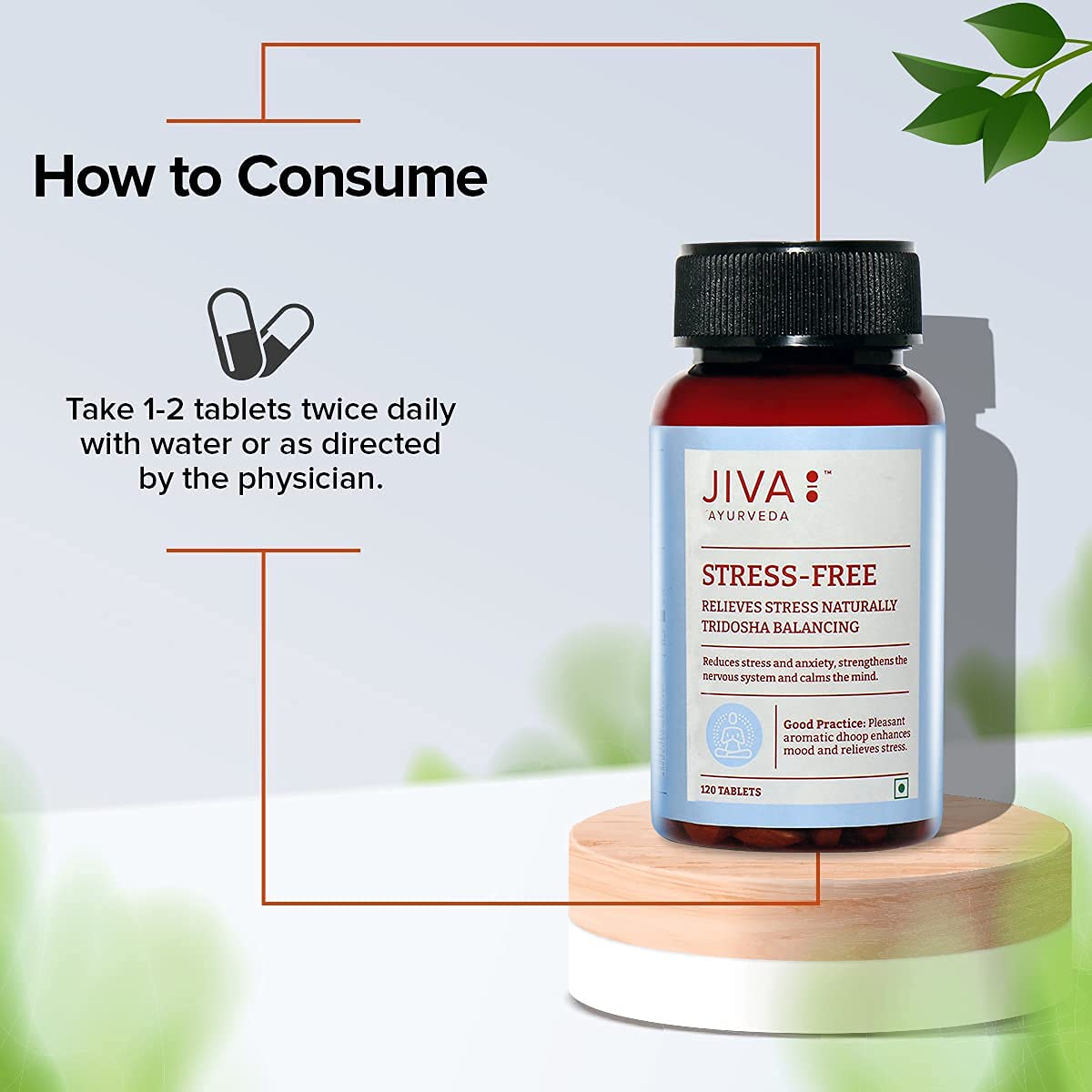 Jiva Ayurvedic Stress Free Tablets (120 Tablets)