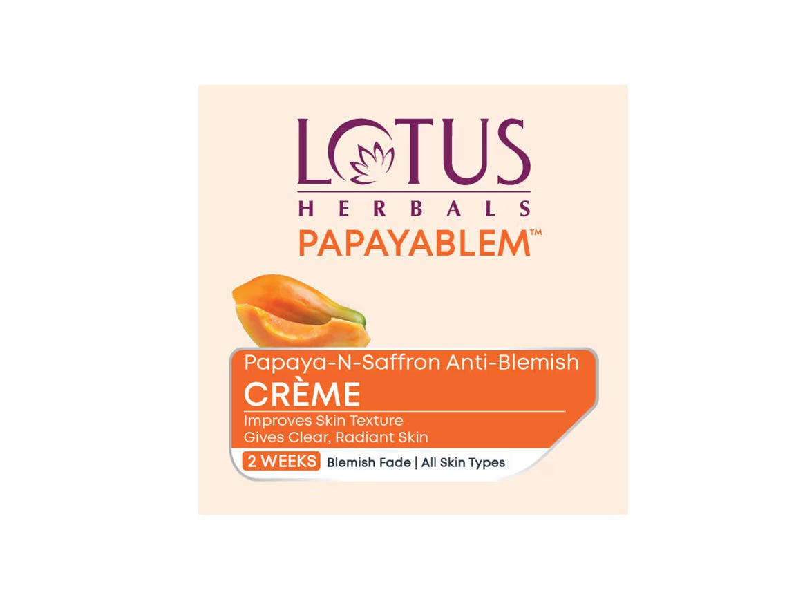 Lotus Herbals Papayablem Papaya-N-Saffron Anti-Blemish Face Cream - 50 gm